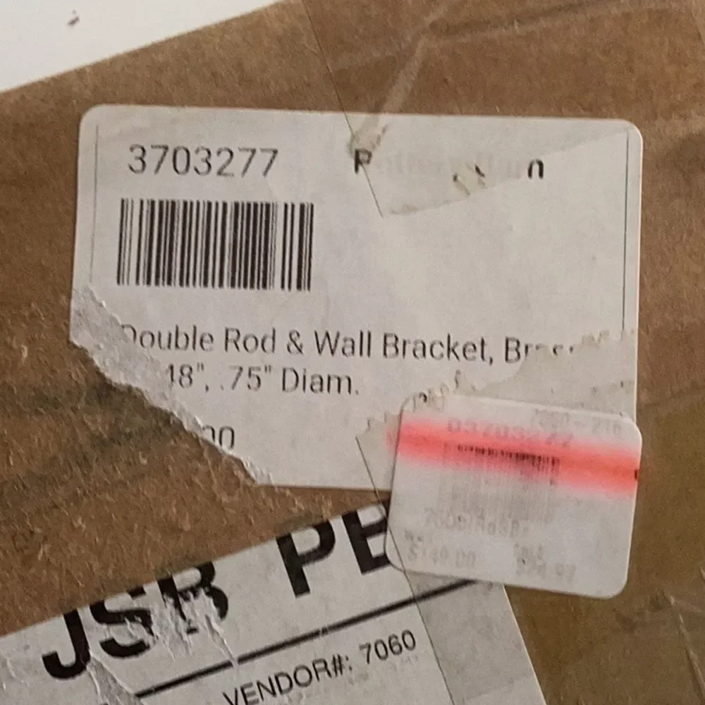 COPY Pottery Barn Double Curtain Rods & Wall Brackets, Brass, 28x48,New open box